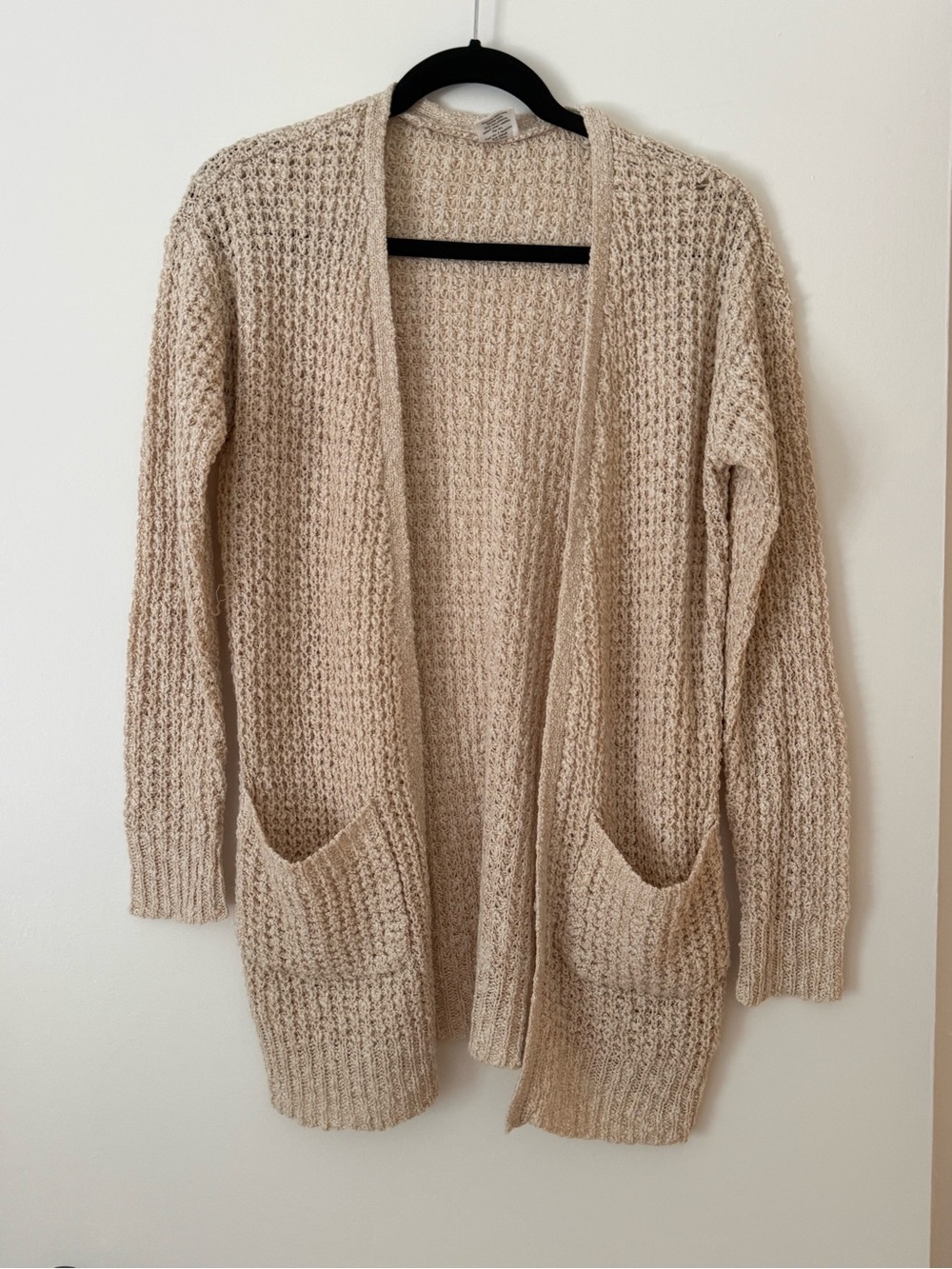 Full Tilt Beige Open-Front Knit Cardigan
